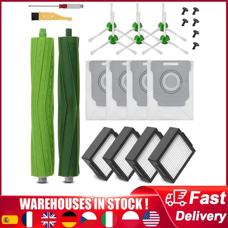 Storazone As shown Hepa Filter Side Brush For iRobot Roomba I7 I7+ I6 I8 I3 J7 Plus E5 E7 E&I Series Vacuums Cleaner Dust Bag Replacement Parts