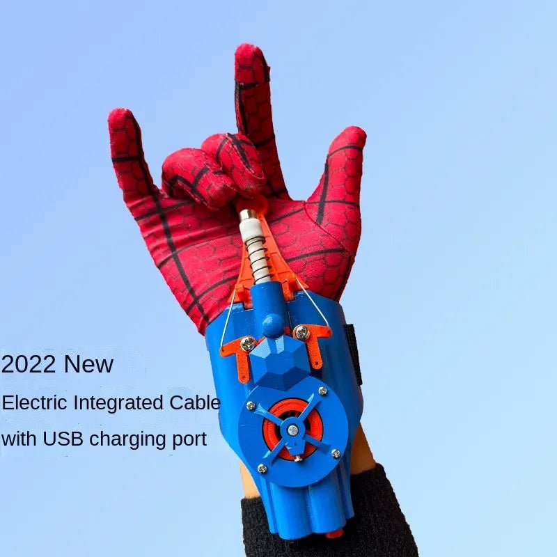 Storazone automatic blue Spiderman Web Shooters Spider Man Wrist Launcher Upgraded Version Peter Parker Cosplay Gadgets Set Toys for Children Gift Kids