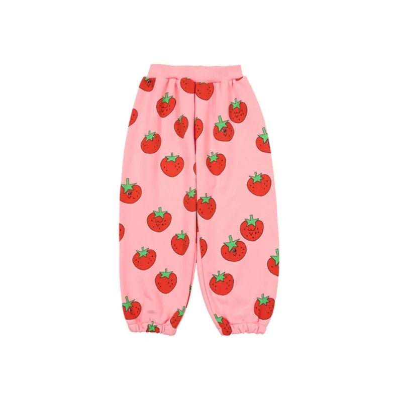 Storazone Autumn Bebebebe Children Clothes Set Kids Hoodies Sweatshirt Baby Clothes Boy Girl Cute Strawberry Cake Cotton Sweatshirt Pants