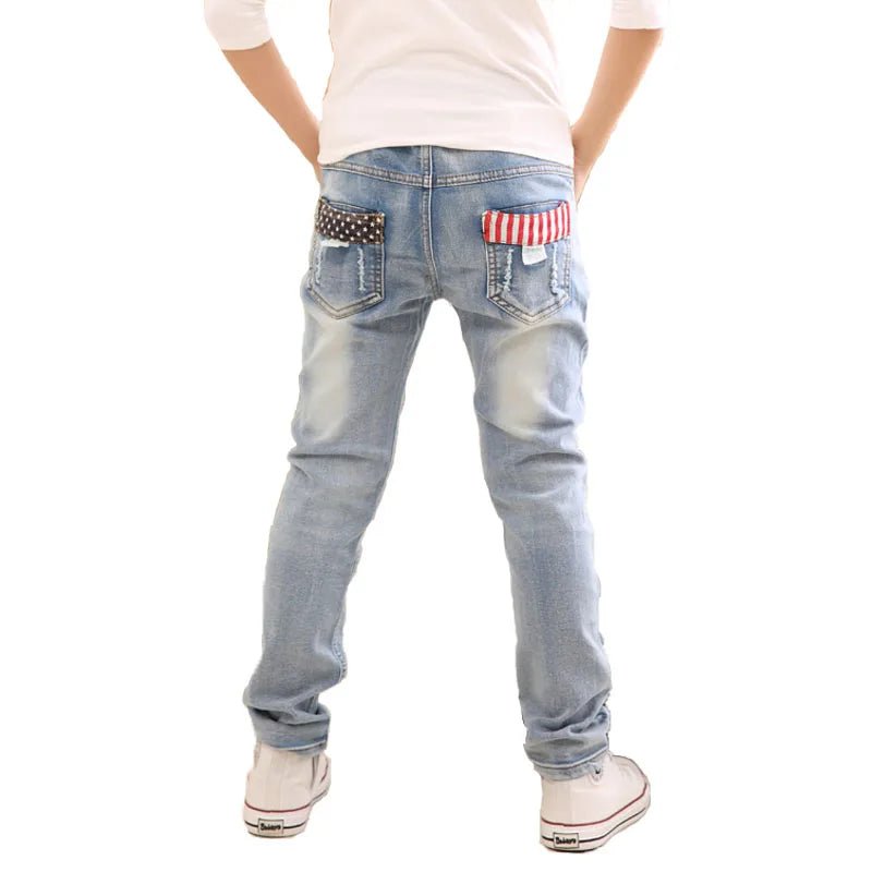 Storazone Autumn Spring Baby Boys Jeans Pants Kids Clothes Cotton Casual Children Trousers Teenager Denim Boys Clothes 4-14Year