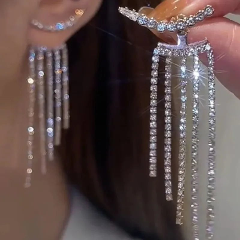 Storazone AY5710901AY Y2K Irregular Liquid Earrings for Women Silver Color Hip-Hop Punk Fashion Geometric Earring Clip Girl 2024 Trendy Party Jewelry