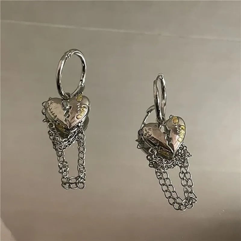 Storazone AY5764701AY Y2K Irregular Liquid Earrings for Women Silver Color Hip-Hop Punk Fashion Geometric Earring Clip Girl 2024 Trendy Party Jewelry