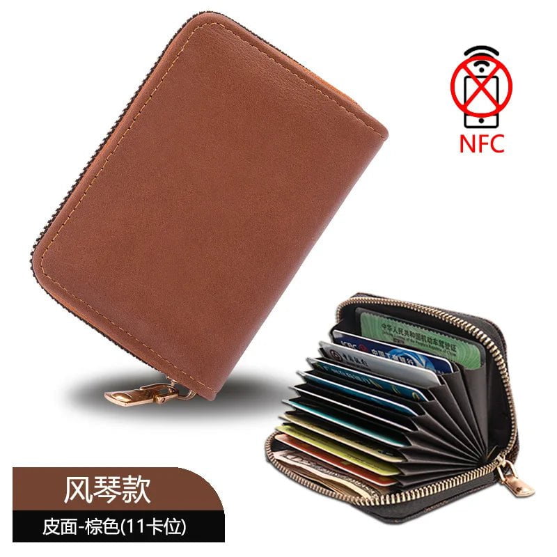 Storazone b 11 Detents Cards Holders Men's Wallet Women'sCredit Card Holder RFID Blocking Zipper Money Pouch Card Protect Case Pocket Purse