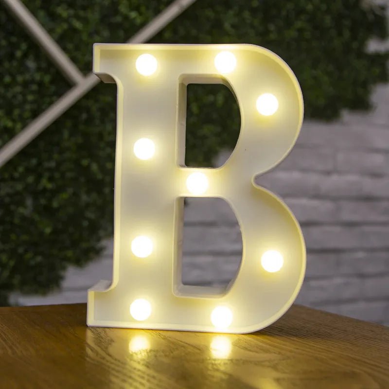 Storazone B / 22cm Luxury Alphabet Letter LED Lights Luminous Number Lamp  Battery Night Light for Home Wedding Birthday Christmas Party Decoration