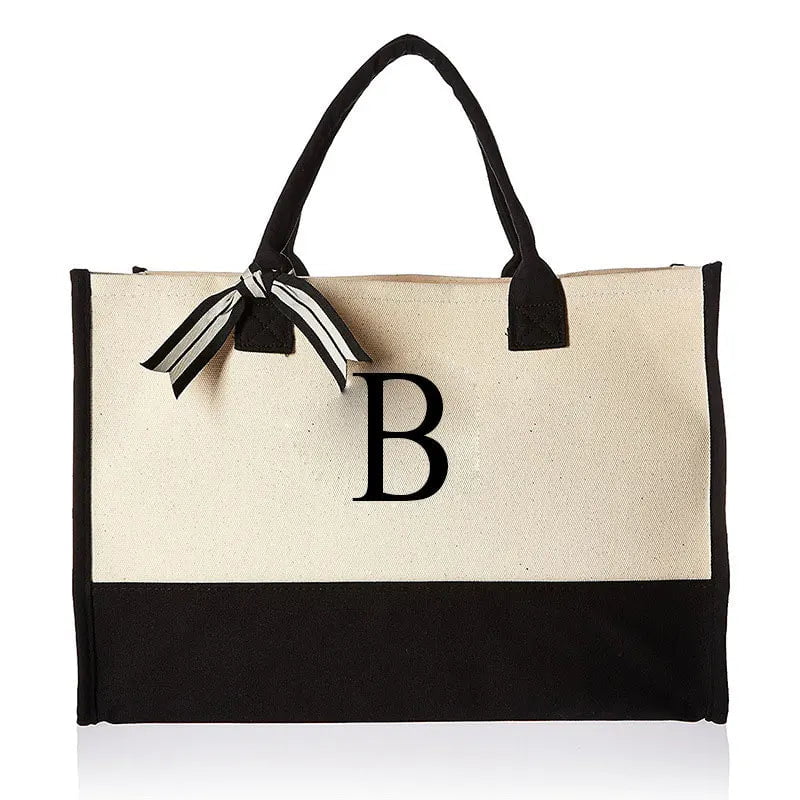 Storazone B / 40X30X15 Tote Bag Fashion Canvas Totes Letters Flower Portable Beach Shoulder Shopping Casual Beach Bag Large Capacity Handbag  Wholesale