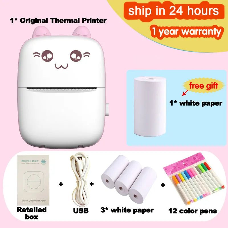 Storazone B-add color pen Portable Mini Thermal Printer Wirelessly BT 203dpi Photo Label Memo Wrong Question Printing With USB Cable Imprimante Portable