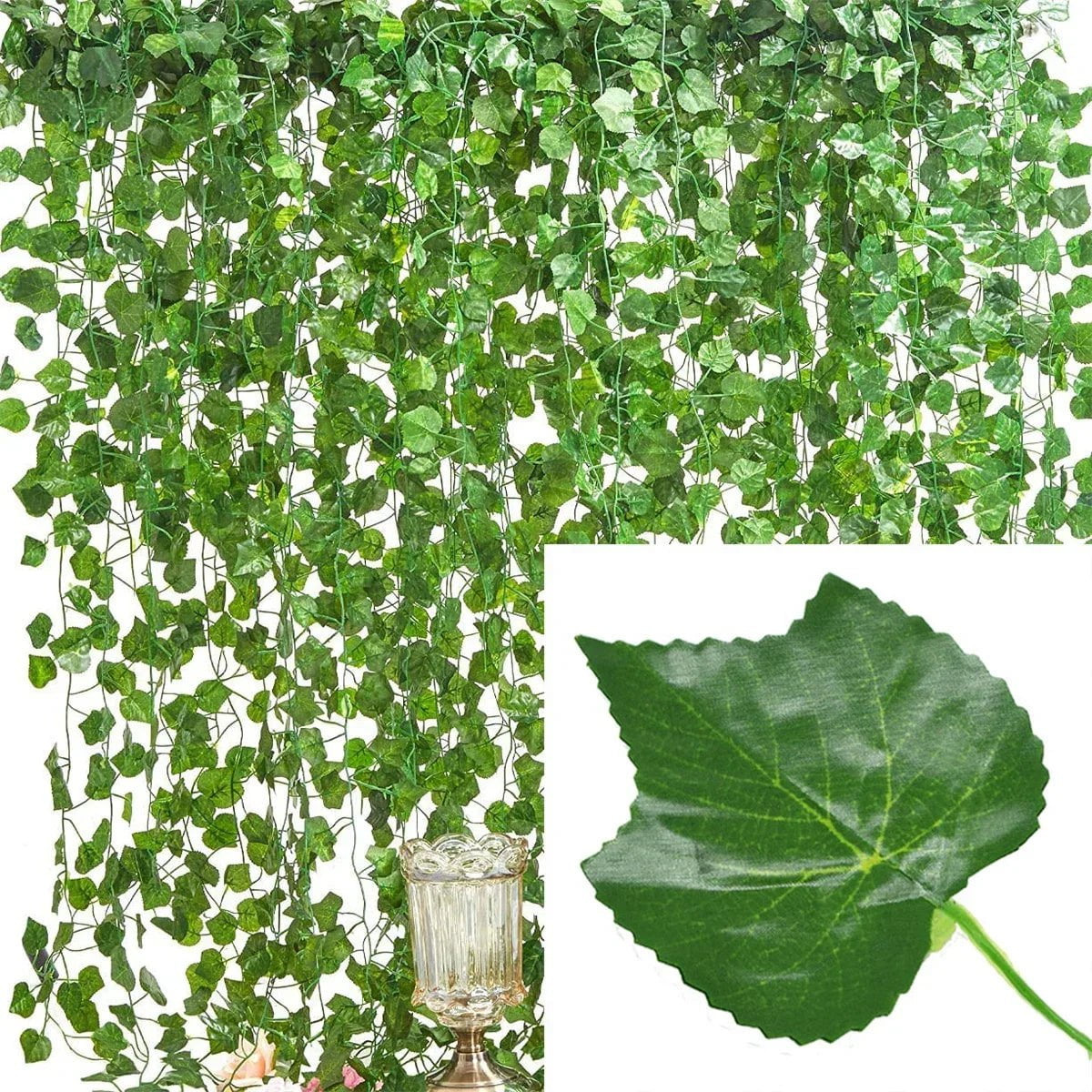 Storazone B Artificial ivy wall home decorative plants vines greenery garland hanging for room garden office wedding wall decoration foliage