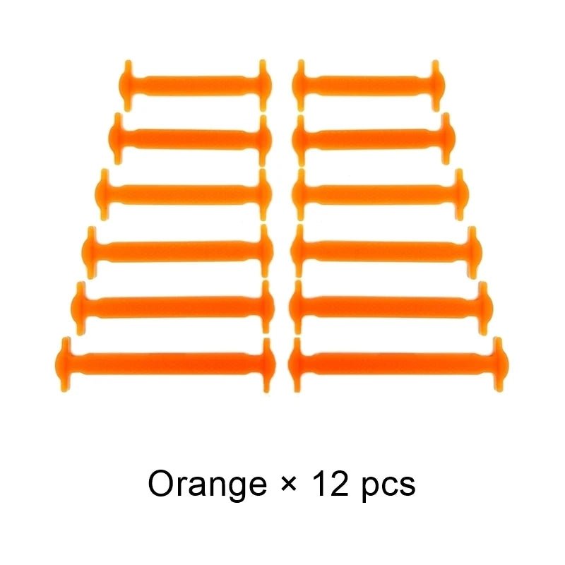 Storazone B Orange / CHINA Silicone Elastic Shoelaces Fashion Unisex Athletic No Tie Shoe Lace All Sneakers Fit Quick Shoe Lace