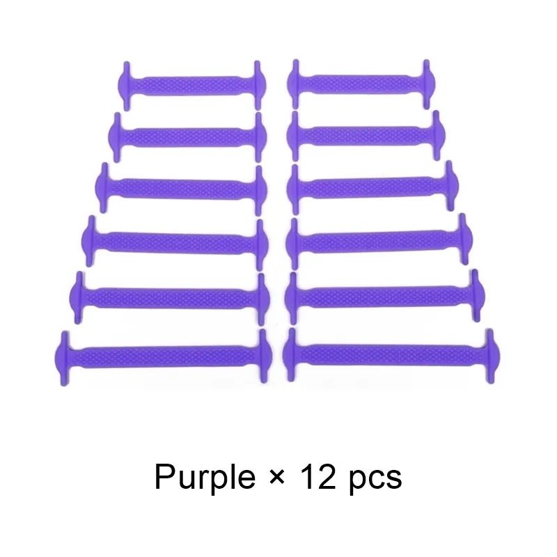 Storazone B Purple / United States Silicone Elastic Shoelaces Fashion Unisex Athletic No Tie Shoe Lace All Sneakers Fit Quick Shoe Lace