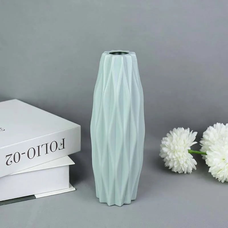 Storazone B01 Modern Flower Vase White Pink Blue Plastic Vase Flower Pot Basket Nordic Home Living Room Decoration Ornament Flower Arrangement