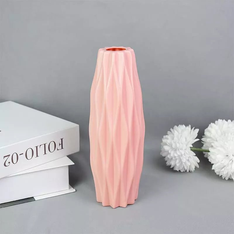 Storazone B03 Modern Flower Vase White Pink Blue Plastic Vase Flower Pot Basket Nordic Home Living Room Decoration Ornament Flower Arrangement