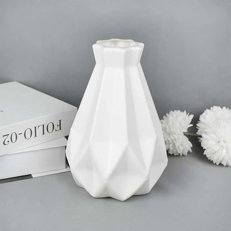 Storazone B05 Modern Flower Vase White Pink Blue Plastic Vase Flower Pot Basket Nordic Home Living Room Decoration Ornament Flower Arrangement