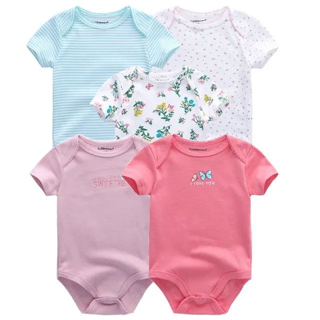 Storazone Baby Clothes5067 / 3M 5PCS/Lot Newborn 100%Cotton Unicorn 0-12M Baby Boys Clothes Bodysuits Girls Clothing Baby Girls Clothes Roupas de bebe