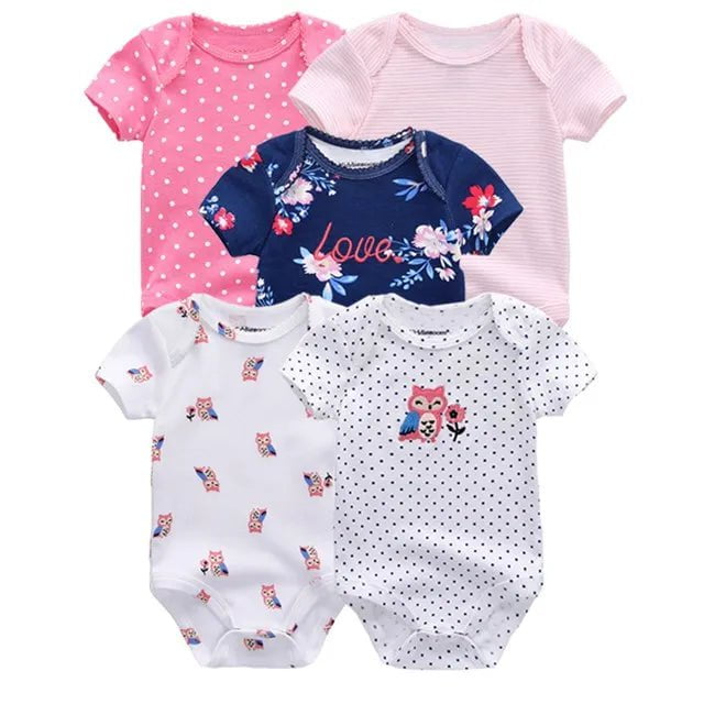 Storazone Baby Clothes5071 / 3M 5PCS/Lot Newborn 100%Cotton Unicorn 0-12M Baby Boys Clothes Bodysuits Girls Clothing Baby Girls Clothes Roupas de bebe