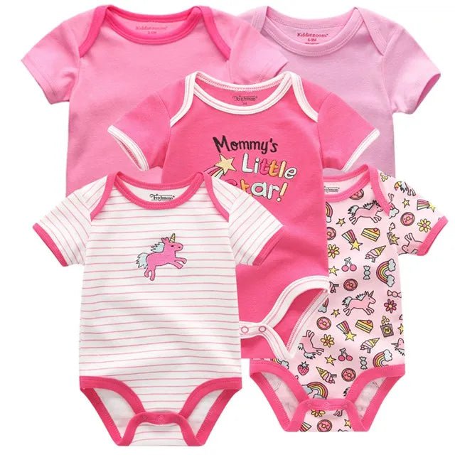 Storazone Baby Clothes5215 / 3M 5PCS/Lot Newborn 100%Cotton Unicorn 0-12M Baby Boys Clothes Bodysuits Girls Clothing Baby Girls Clothes Roupas de bebe