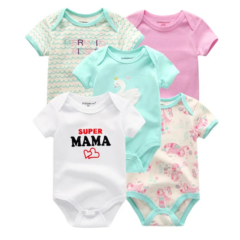 Storazone Baby Clothes5901 / 3M 5PCS/Lot Newborn 100%Cotton Unicorn 0-12M Baby Boys Clothes Bodysuits Girls Clothing Baby Girls Clothes Roupas de bebe