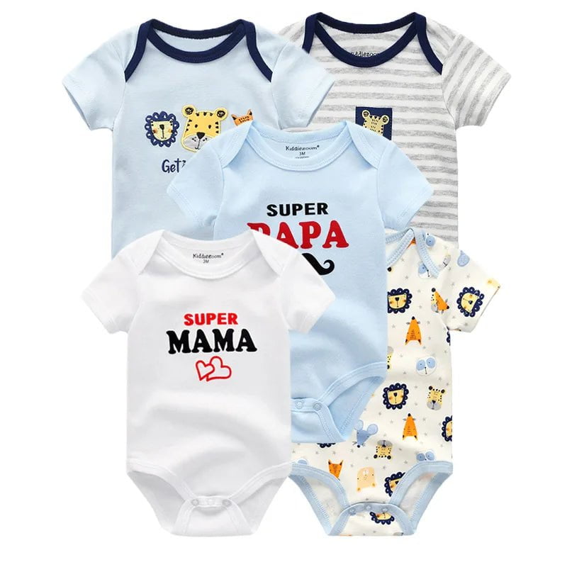 Storazone Baby Clothes5991 / 3M 5PCS/Lot Newborn 100%Cotton Unicorn 0-12M Baby Boys Clothes Bodysuits Girls Clothing Baby Girls Clothes Roupas de bebe