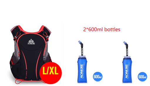 STORAZONE Bag and Choose Bag LXL 2pcs 600ml BTL Running Water Bag Backpack Sports Vest