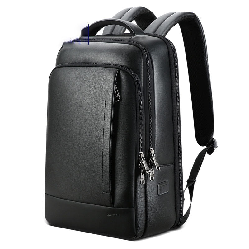 STORAZONE Bag and Choose Black Backpack Leather Backpack Men's Business Trip First Layer Leather Backpack Computer Bag