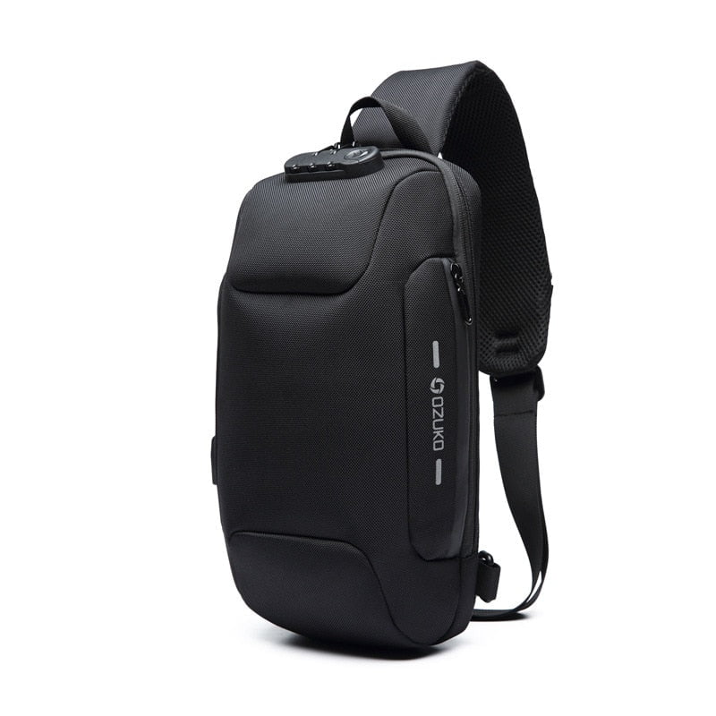 STORAZONE Bag and Choose Black Multifunctional Shoulder Bag Anti-Theft Waterproof Chest Bag USB