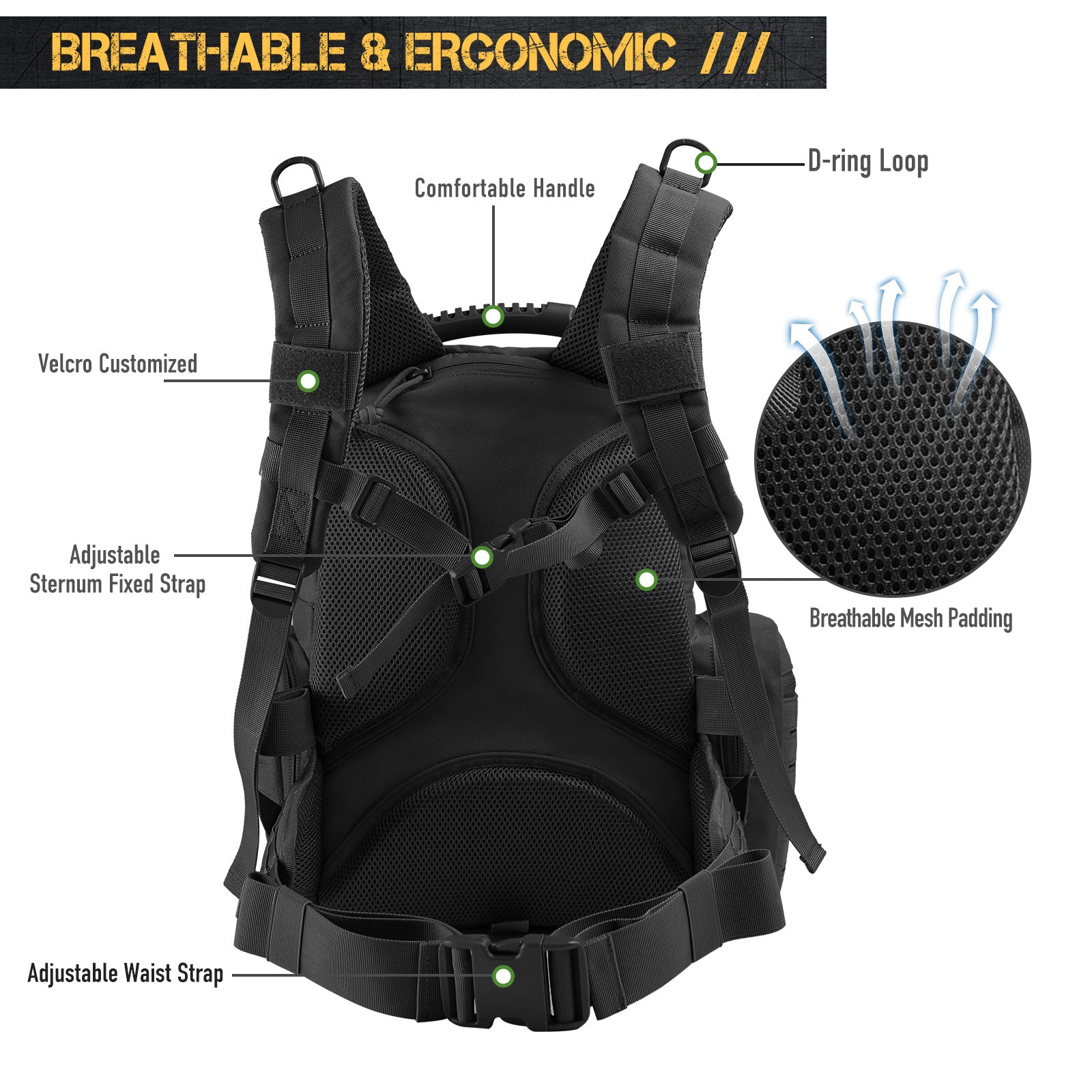 STORAZONE Bag and Choose Black Outdoor Tactics Backpack EDC Bag