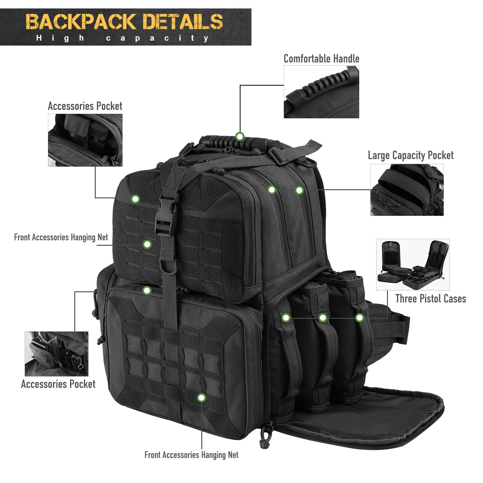 STORAZONE Bag and Choose Black Outdoor Tactics Backpack EDC Bag