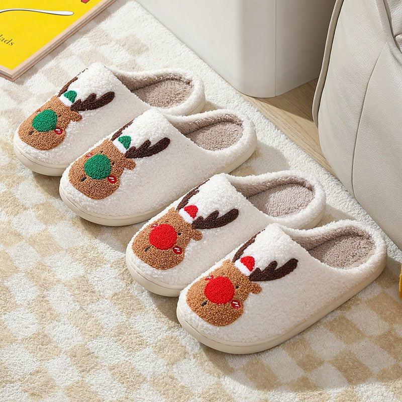 STORAZONE Bag and Choose Christmas Shoes Winter Home Slippers Elk Soft Cozy Bedroom Slipper Slip On House Shoes