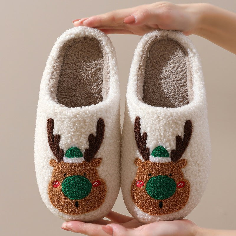 STORAZONE Bag and Choose Christmas Shoes Winter Home Slippers Elk Soft Cozy Bedroom Slipper Slip On House Shoes