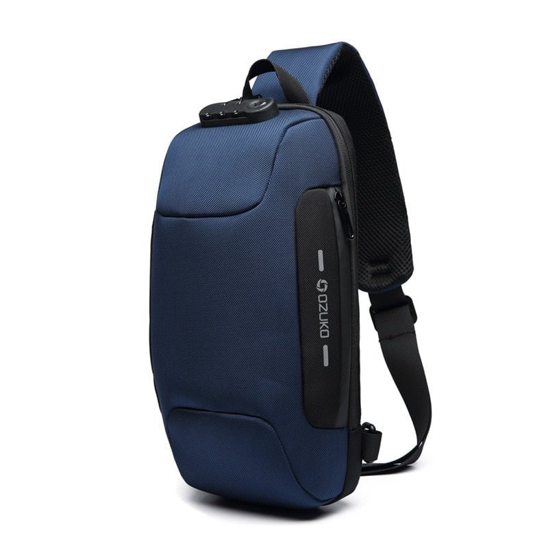 STORAZONE Bag and Choose Dark blue Multifunctional Shoulder Bag Anti-Theft Waterproof Chest Bag USB