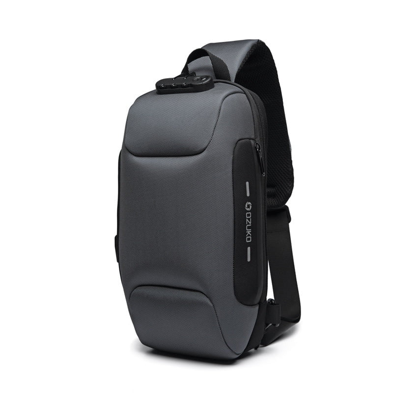 STORAZONE Bag and Choose Dark gray Multifunctional Shoulder Bag Anti-Theft Waterproof Chest Bag USB