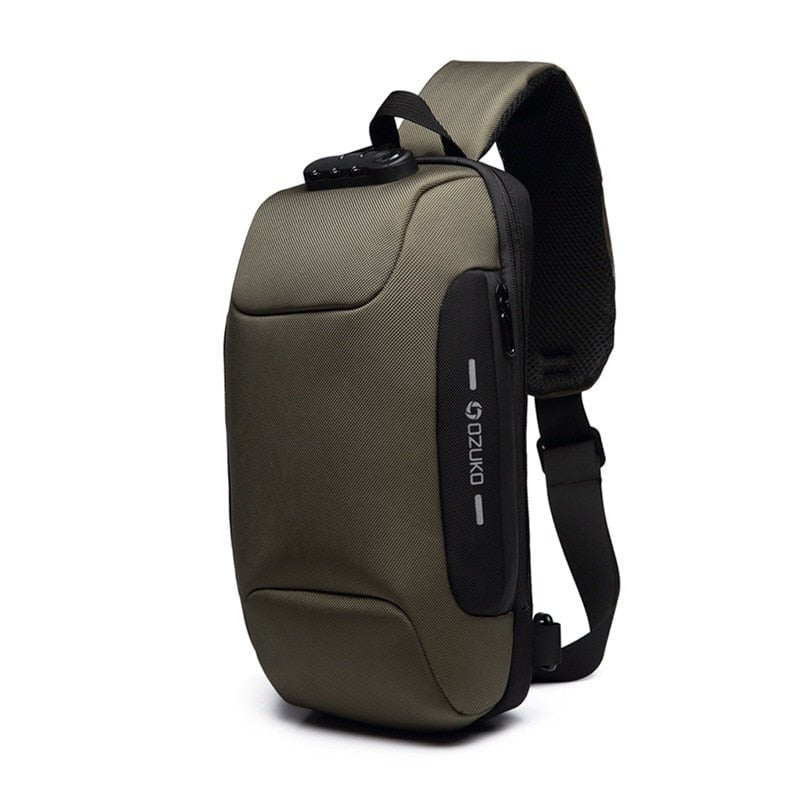 STORAZONE Bag and Choose Military color Multifunctional Shoulder Bag Anti-Theft Waterproof Chest Bag USB