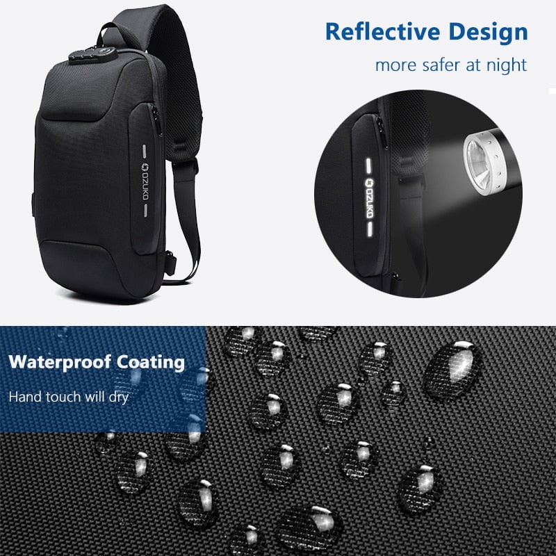 STORAZONE Bag and Choose Multifunctional Shoulder Bag Anti-Theft Waterproof Chest Bag USB
