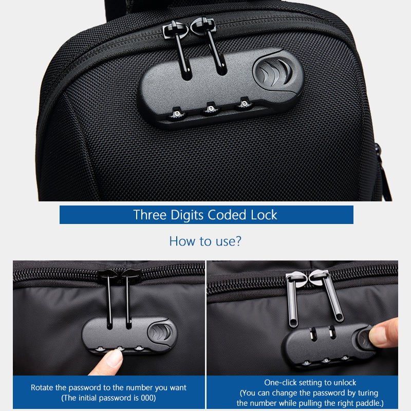 STORAZONE Bag and Choose Multifunctional Shoulder Bag Anti-Theft Waterproof Chest Bag USB