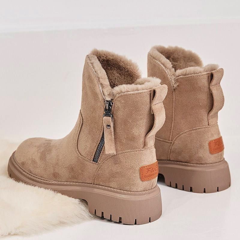 STORAZONE Bag and Choose Thick Plush Snow Boots Women Faux Suede Non-slip Winter Shoes