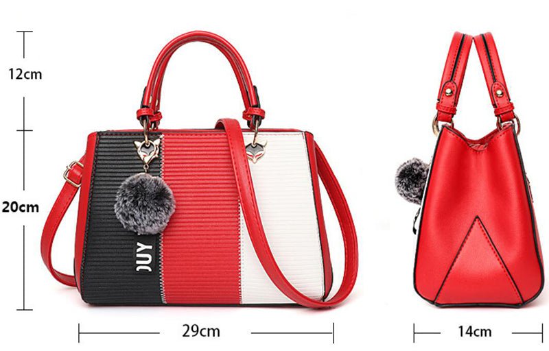 STORAZONE Bag and Choose Women Hairball Ornaments Totes Patchwork Handbag Party Purse Ladies Messenger Crossbody Shoulder Bags Women Handbags