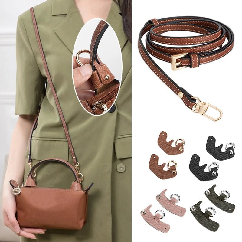 Storazone Bag Transformation Accessories For Longchamp Mini Bag Straps Punch-free Genuine Leather Shoulder Strap Crossbody Conversion