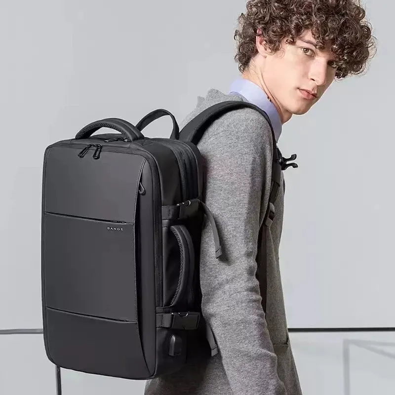 Storazone BANGE Travel Backpack Men Business Backpack School Expandable USB Bag Large Capacity 17.3 Laptop Waterproof Fashion Backpack