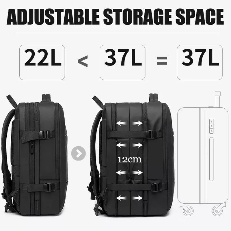 Storazone BANGE Travel Backpack Men Business Backpack School Expandable USB Bag Large Capacity 17.3 Laptop Waterproof Fashion Backpack