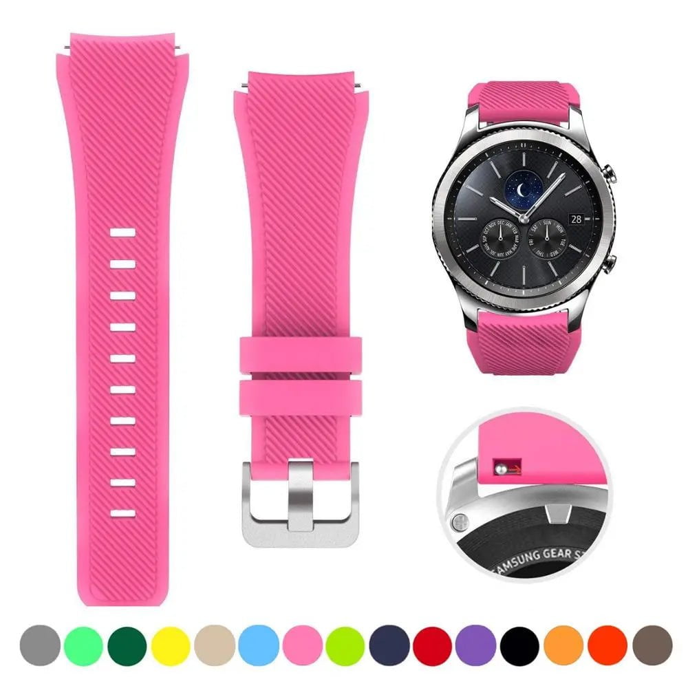 Storazone Barbie powder 11 / 22mm / CHINA 20mm 22mm Strap For Samsung galaxy watch4 44mm/40mm 5 pro active 2 Gear s3 Silicone Correa bracelet Huawei Watch gt2/3/2e band