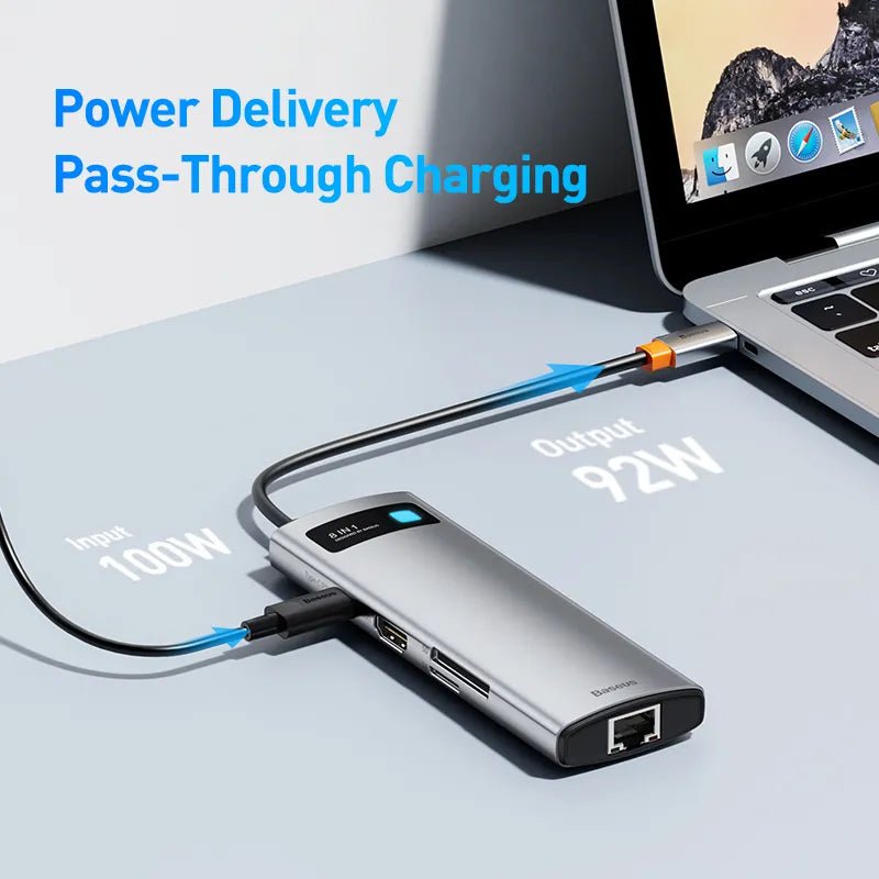 Storazone Baseus 10Gbps USB C Hub Type C to HDMI-compatible USB Adapter Ethernet Port Docking Station for MacBook  Air M1 M2 USB Splitter