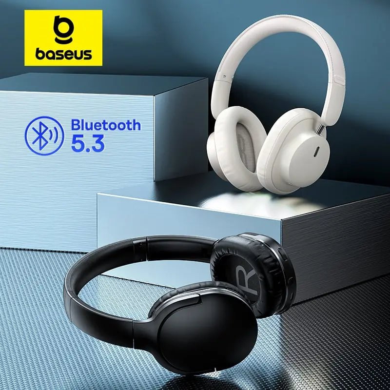 Storazone Baseus Bowie D03 Wireless Headphone Bluetooth 5.3 40mm Driver Over the Ear Headsets 30hours Playtime Wireless/Wired Earphones