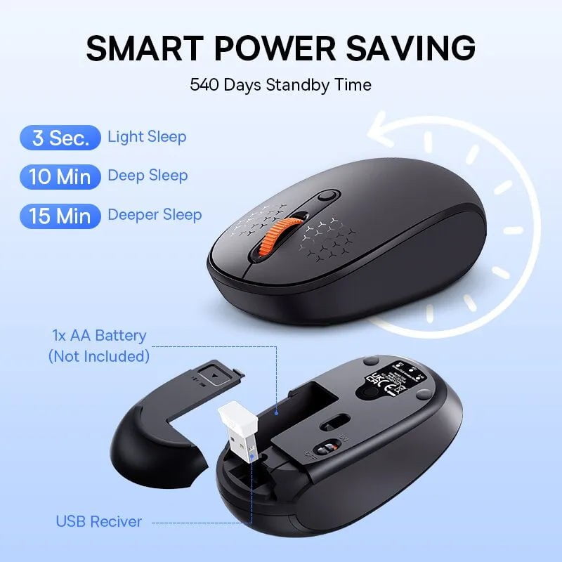 Storazone Baseus F01B Mouse Wireless Bluetooth 5.0 Mouse 1600 DPI Silent Click For MacBook Tablet Laptop PC Gaming Accessories