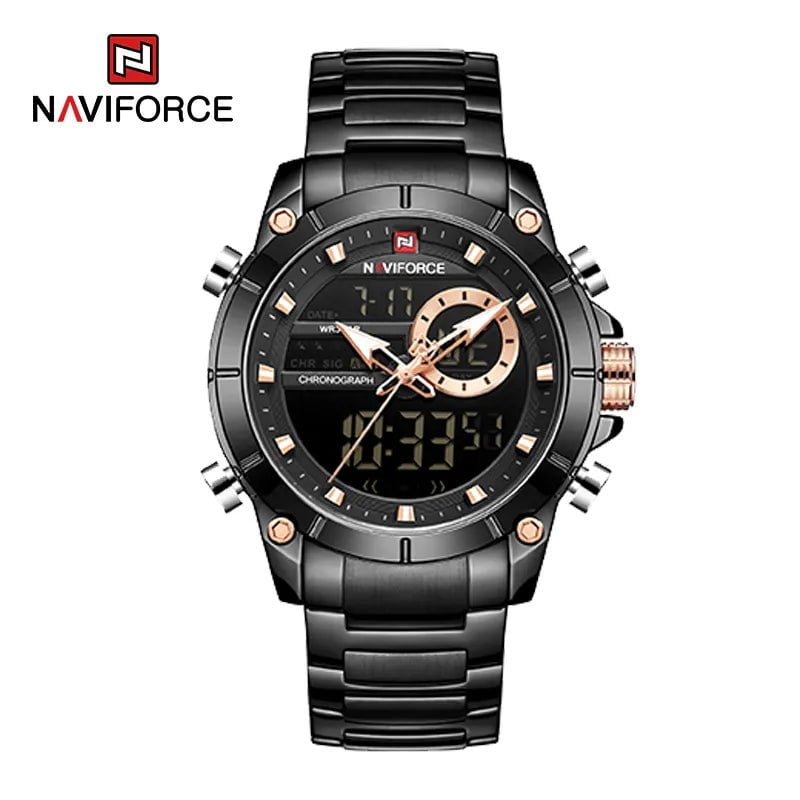 Storazone BB NAVIFORCE Top Luxury Original Sports Wrist Watch For Men Quartz Steel Waterproof Dual Display Military Watches Relogio Masculino