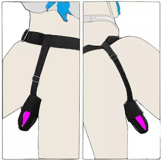 Storazone BDSM Bondage Restraint Vibrator Constrained Forced Strap SM Belt Harness Holder Strap-on Nylon Waist Massage Masturbate Belt