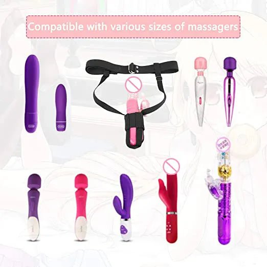 Storazone BDSM Bondage Restraint Vibrator Constrained Forced Strap SM Belt Harness Holder Strap-on Nylon Waist Massage Masturbate Belt