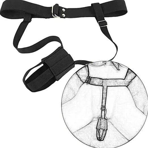 Storazone BDSM Bondage Restraint Vibrator Constrained Forced Strap SM Belt Harness Holder Strap-on Nylon Waist Massage Masturbate Belt