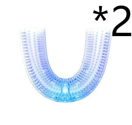 STORAZONE Beauté et santé 2pcs Head 360 Degrees Intelligent Automatic Electric  Toothbrush Waterproof U Type Tooth Brush Whitening Blue Light USB Charging