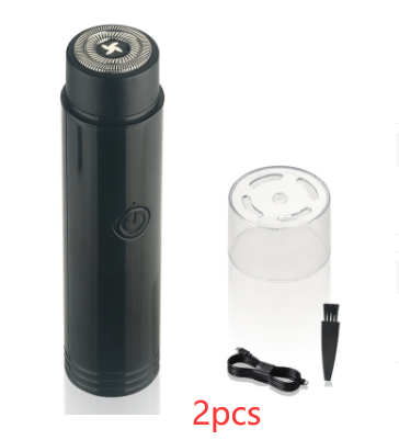 STORAZONE Beauté et santé 2pcs Unpainted primary color / USB Mini Electric Shaver Portable Car Rechargeable Shaver