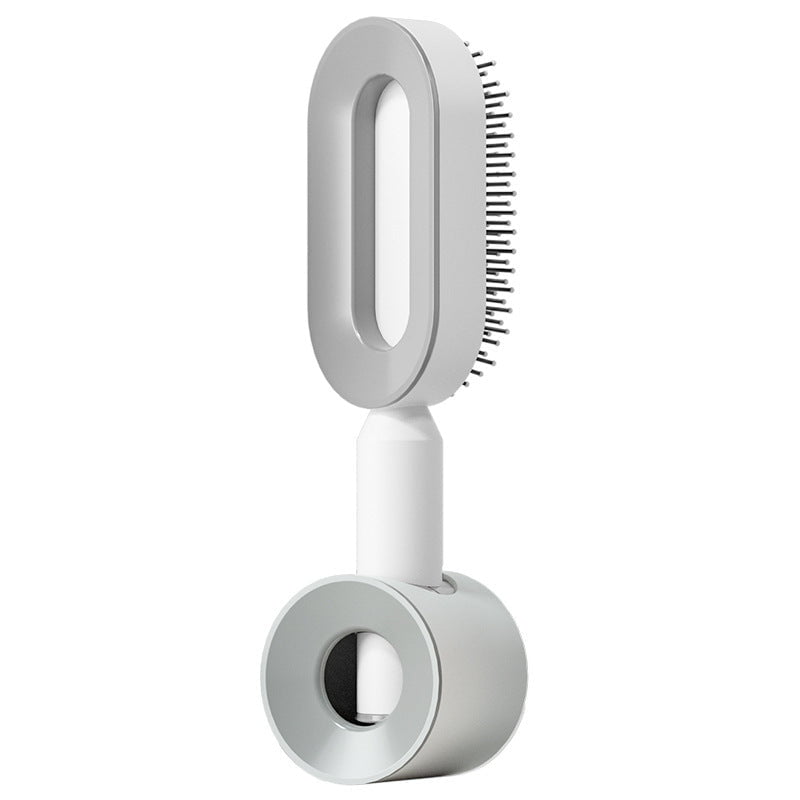 STORAZONE Beauté et santé Elegant white Set Self Cleaning Hair Brush For Women One-key Cleaning Hair Loss Airbag Massage Scalp Comb Anti-Static Hairbrush