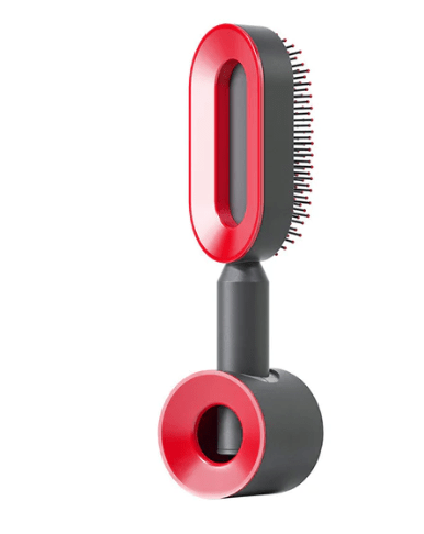 STORAZONE Beauté et santé Hollowed out red suit Self Cleaning Hair Brush For Women One-key Cleaning Hair Loss Airbag Massage Scalp Comb Anti-Static Hairbrush